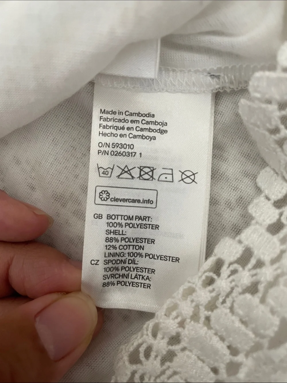 H&M White Lace Girls Formal Dress with Waist Bow